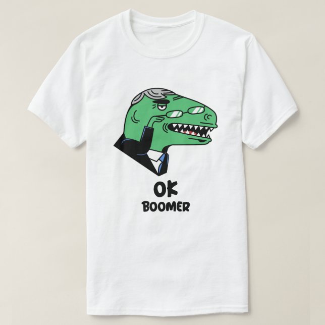 T-shirt Funny Dinosaur OK Boomer (Design devant)