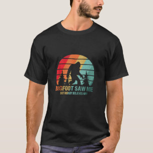 T-shirt Funny Distressed Bigfoot M'A Vu Croire Funny Sasq