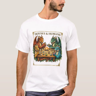 T-shirt Funny Dragon Houses and Humans Fantasy Art