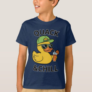 T-shirt Funny Duck Quack & Chill – Yellow Duck with Sungla