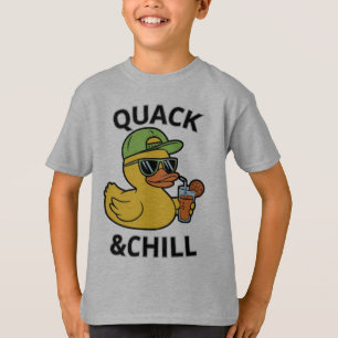 T-shirt Funny Duck Quack & Chill – Yellow Duck with Sungla