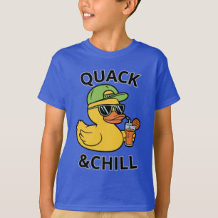 T-shirt Funny Duck Quack & Chill – Yellow Duck with Sungla