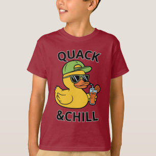T-shirt Funny Duck Quack & Chill – Yellow Duck with Sungla