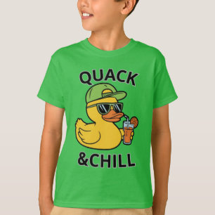 T-shirt Funny Duck Quack & Chill – Yellow Duck with Sungla