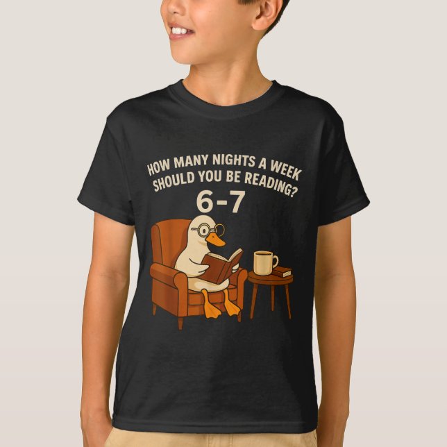 T-shirt Funny Duck Reading Book 67 Six Seven Meme  (Devant)