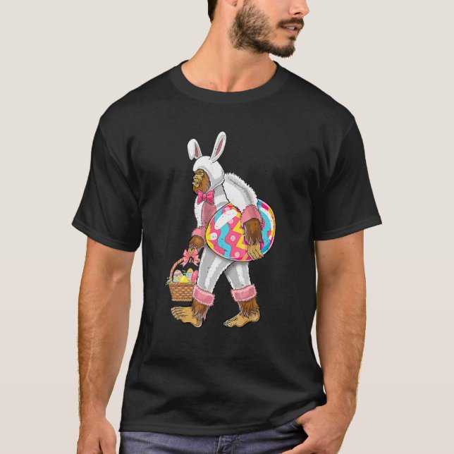 T-shirt Funny Easter Bigfoot Sasquatch With Bunny Ears Cos (Devant)