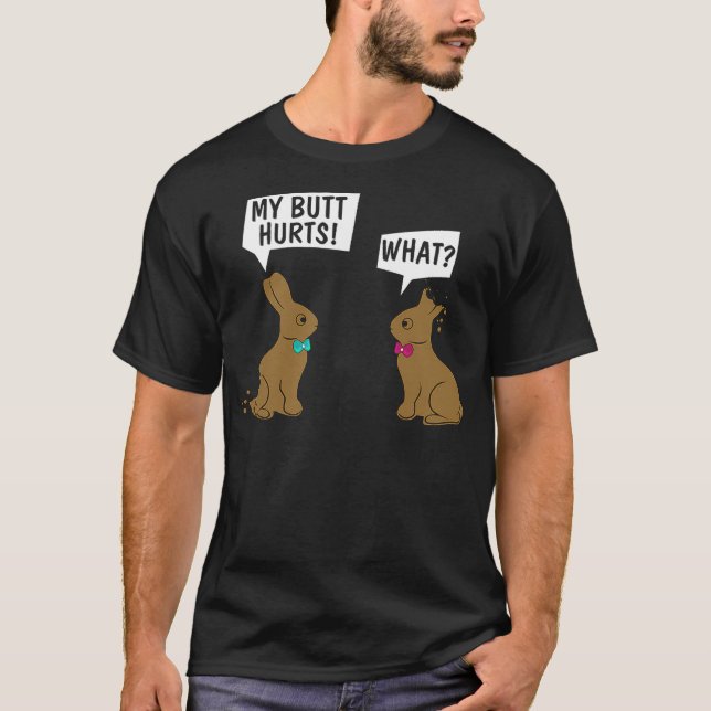 T-shirt Funny Easter Bunny My Butt Hurts! What_ Cute Rabbi (Devant)