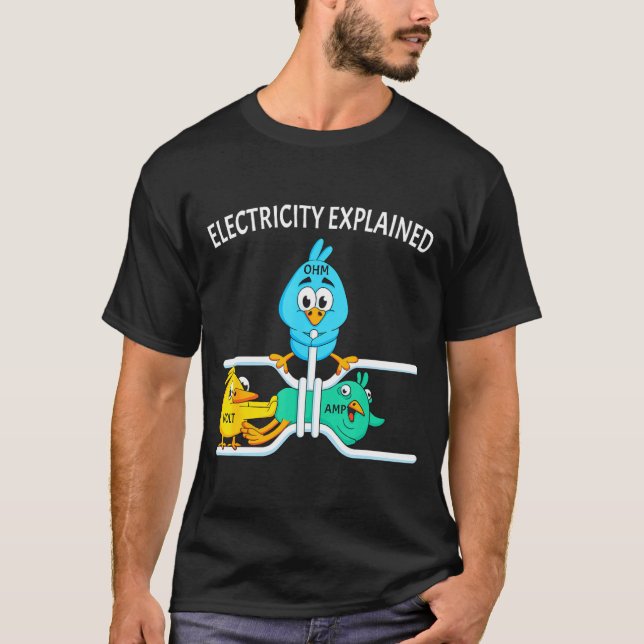 T-shirt Funny Electrician For Men Women Electricity Engine (Devant)