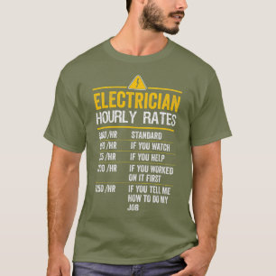 T-shirt Funny Electrician Horaires Tarifs Lineman Cadeau p