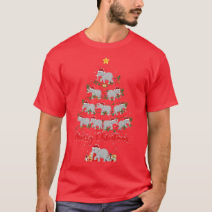 T-shirt Funny Elephant Lover Matching Santa Elephant Chris