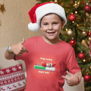 T-shirt Funny Elf Chargement d'énergie sur la barre de pro