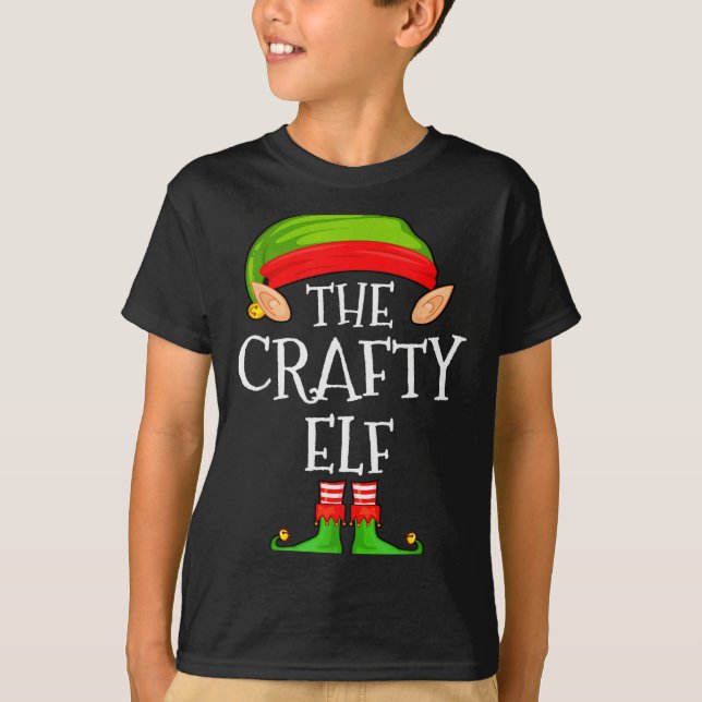 T-shirt Funny Elf Family Christmas Crafty Elf Sweater Matc (Devant)