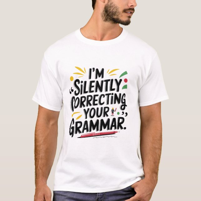 T-shirt Funny Enseignant Anglais : Conception Silencieuse  (Devant)