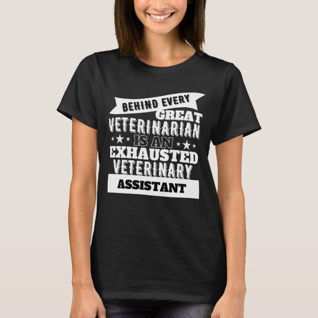T-shirt Funny Exhausté Vétérinaire Assistant (Devant)