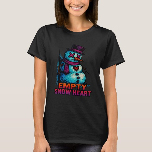 T-shirt Funny Family Christmas Empty Snow Heart Snowman Pr (Devant)