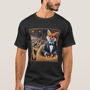 T-shirt Funny Farmhouse Art Fox in Hen House Stealing Oeuf