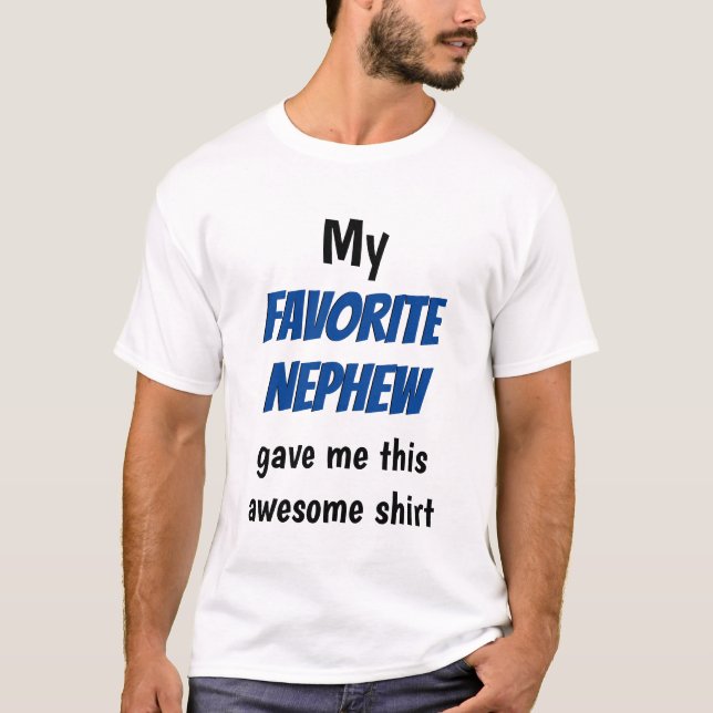T-shirt Funny Favori Oncle Nephew Typographie (Devant)