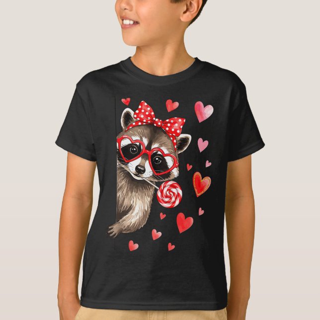 T-shirt Funny Feral Raccoon Valentine's Day Sarcastic Humo (Devant)