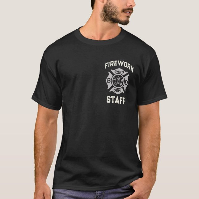 T-shirt Funny FIREWORK PERSONNEL 4 juillet Pyro Safety Dir (Devant)