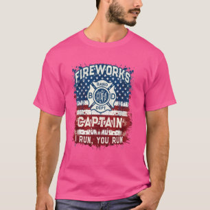 T-shirt Funny FIREWORKS CAPITAINE Safety Director Pyro Off