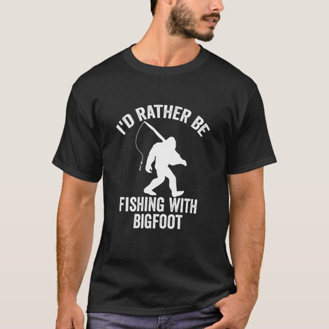 T-shirt Funny Fishing Bigfoot Sasquatch Pêcheur (Devant)