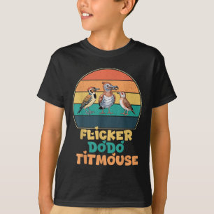T-shirt Funny Flicker Dodo Titmouse Oiseau Regarder la nat