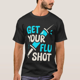 T-shirt Funny Flu Shot Cute Vaccine Retro Healthcare Aware