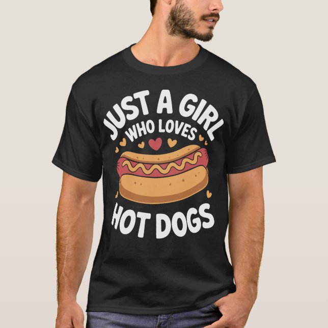 T-shirt  Funny Foodie BBQ Lover Just A Girl Who Loves Hot  (Devant)