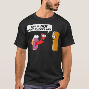 T-shirt Funny Foods hot dog Donut Ce n'est pas ce que c'es