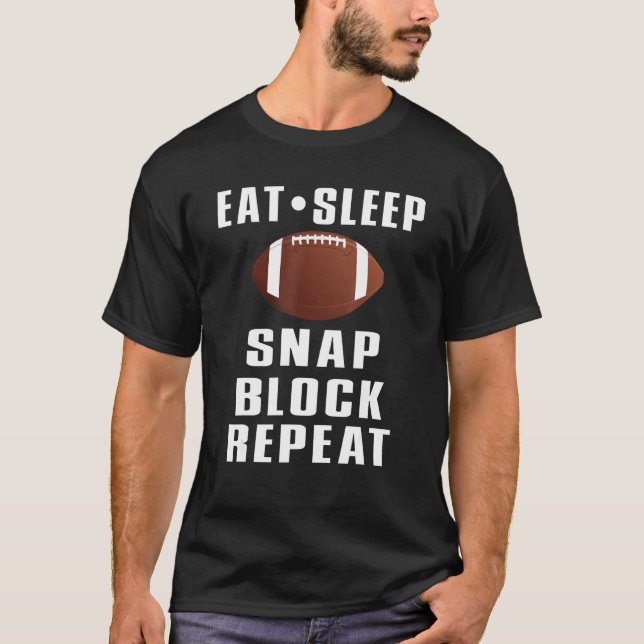 T-shirt Funny Football Centre Snap Block Répétition F (Devant)