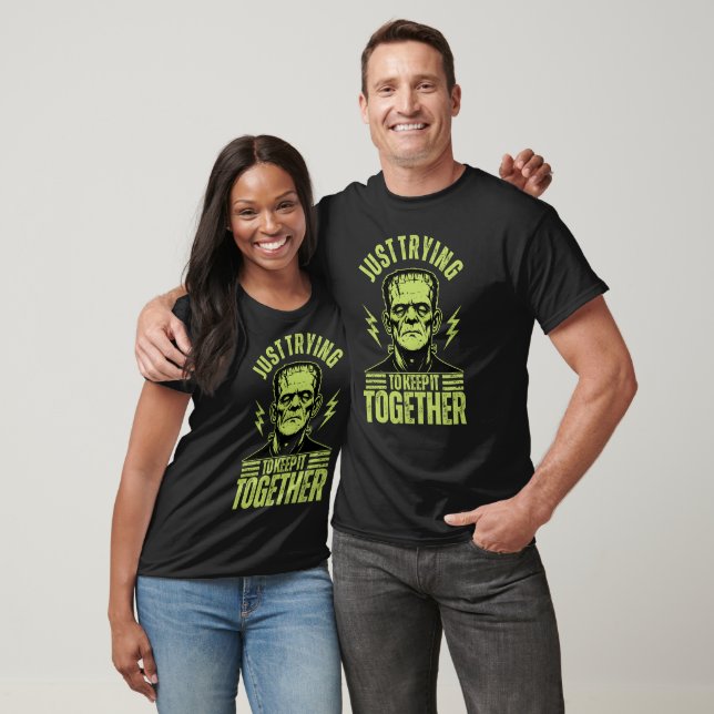T-shirt Funny Frankenstein Retro Monster Dark Humour (Unisexe)