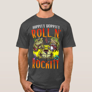 T-shirt Funny Frog Musique de bande Jouer des tambours de