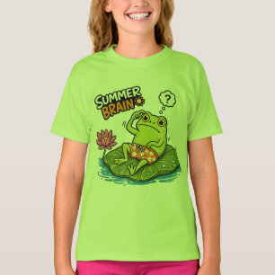 T-shirt Funny Frog Summer Brain Grenouille de dessin animé