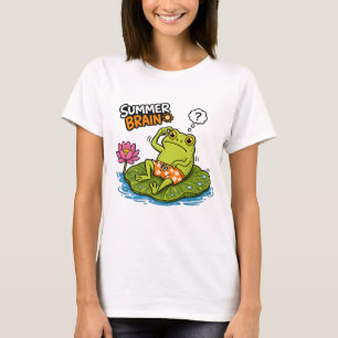 T-shirt Funny Frog Summer Brain Grenouille de dessin animé