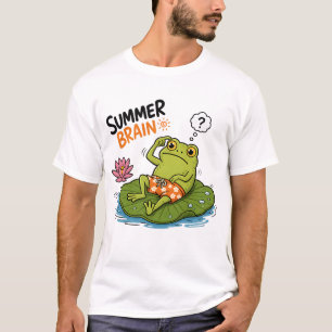 T-shirt Funny Frog Summer Brain Grenouille de dessin animé