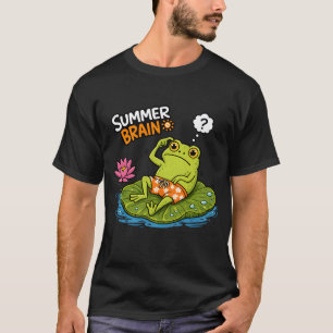 T-shirt Funny Frog Summer Brain Grenouille de dessin animé