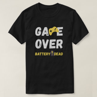 T-shirt Funny Game Over Battery Dead Art