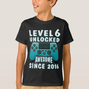 T-shirt Funny Gamer cadeau de 6e anniversaire, niveau 6e d