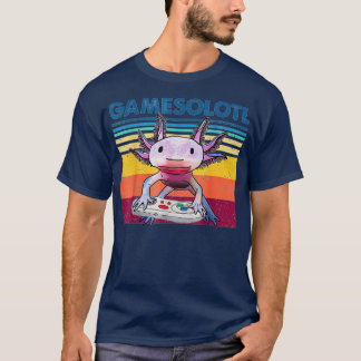 T-shirt Funny Gamesolotl Axolotl Poissons Jouer Jeu Vidéo