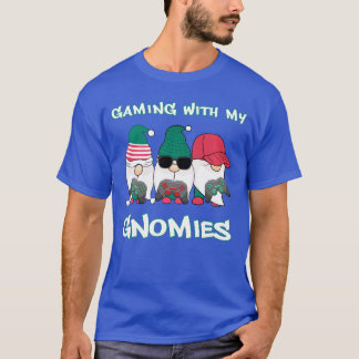 T-shirt Funny Gaming with my gnomies Christmas Gnome Video