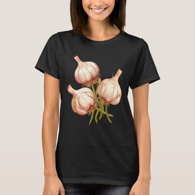 T-shirt Funny Garlic Plants  (Devant)