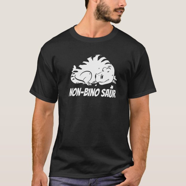 T-shirt Funny Gender Fluid Neutral Binary Pride - Non Bino (Devant)