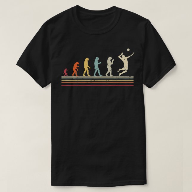 T-shirt Funny Gift Evolution Design Volleyball and Beach V (Design devant)