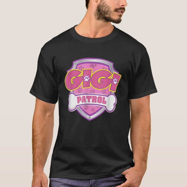 T-shirt Funny Gigi Patrol Chien Maman Papa Pour Hommes Fem (Devant)