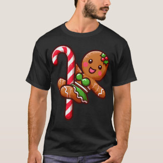 T-shirt Funny Gingerbread Girl Candy Cane Dancer Christmas