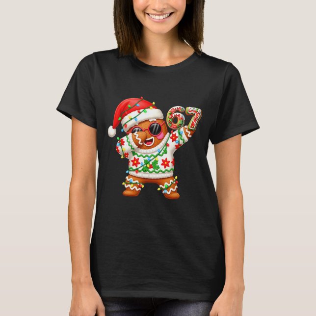 T-shirt Funny Gingerbread Six Seven 67 Ice Cream Drip Chri (Devant)
