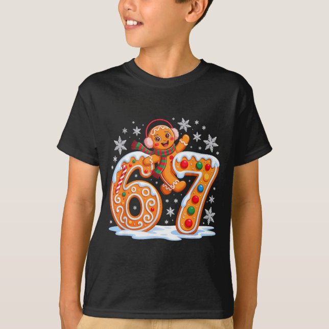 T-shirt Funny Gingerbread Six Seven 67 Ice Cream Drip Chri (Devant)