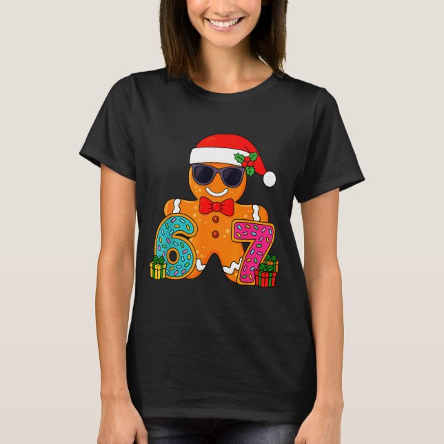 T-shirt Funny Gingerbread Six Seven 67 Ice Cream Drip Chri (Devant)