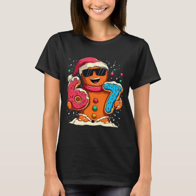 T-shirt Funny Gingerbread Six Seven 67 Ice Cream Drip Chri (Devant)