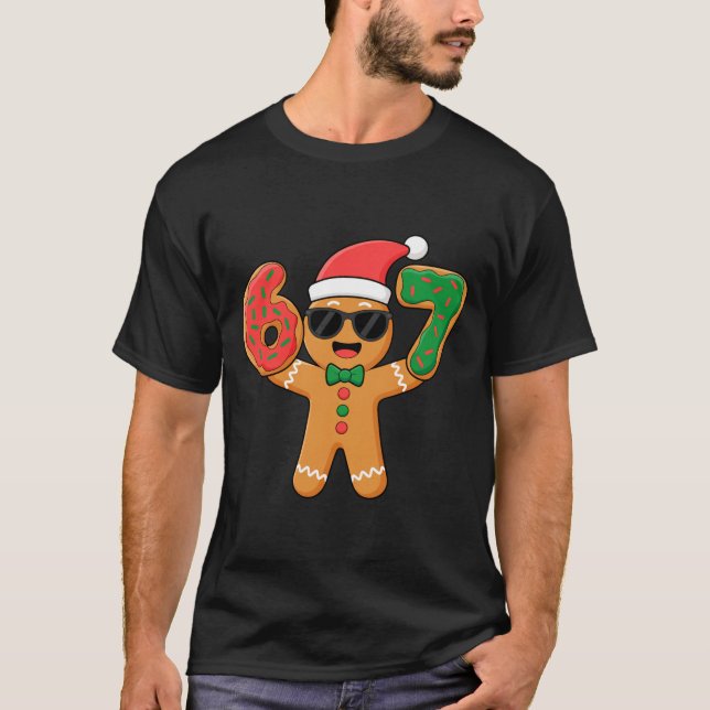 T-shirt Funny Gingerbread Six Seven 67 Ice Cream Drip Chri (Devant)